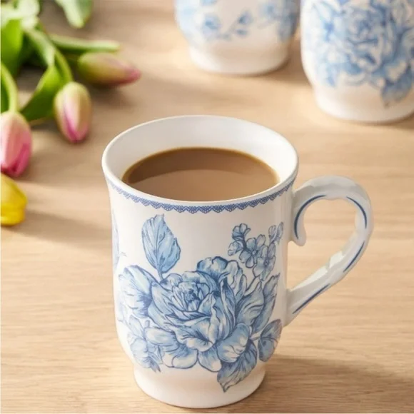 ❤️The Pioneer Woman Agatha Blue Set of 4 Mugs - 12 ounce Mugs - Picture 4 of 5